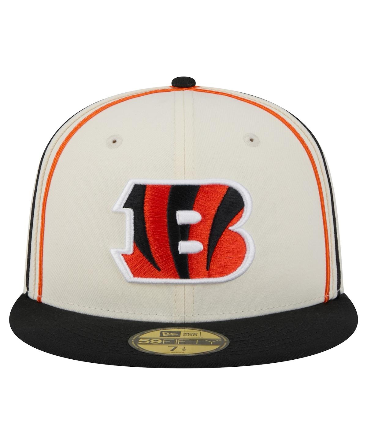 New Era Men'sCincinnati Bengals Soutache 59FIFTY Fitted Hat - Cream, Black