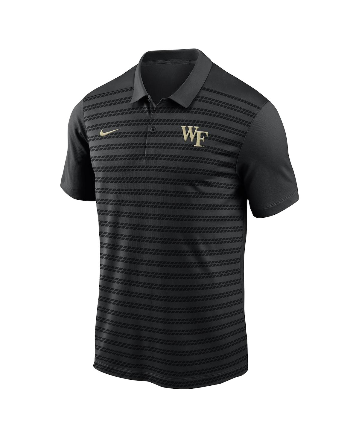 Nike Men's Black Wake Forest Demon Deacons 2024 Sideline Victory Coaches Performance Polo In Black Gold