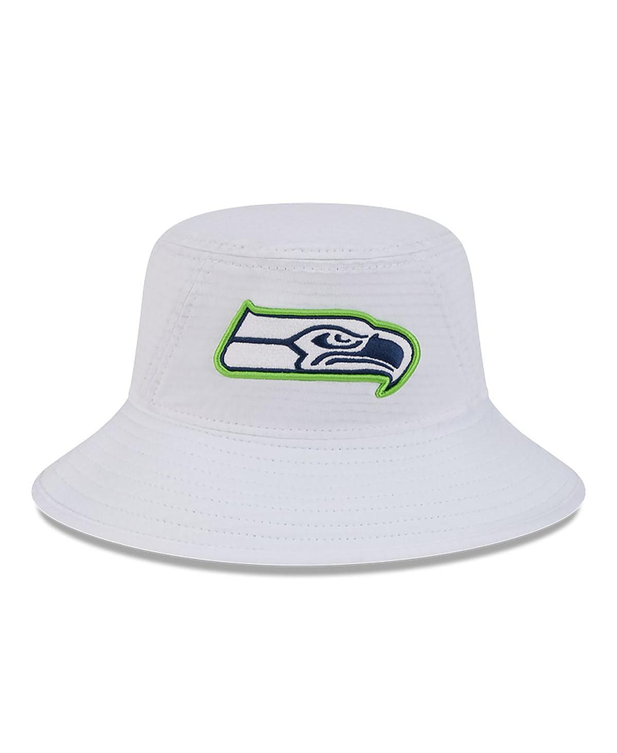 New Era Men's White Seattle Seahawks 2024 Nfl Training Camp Stretch Bucket Hat In White