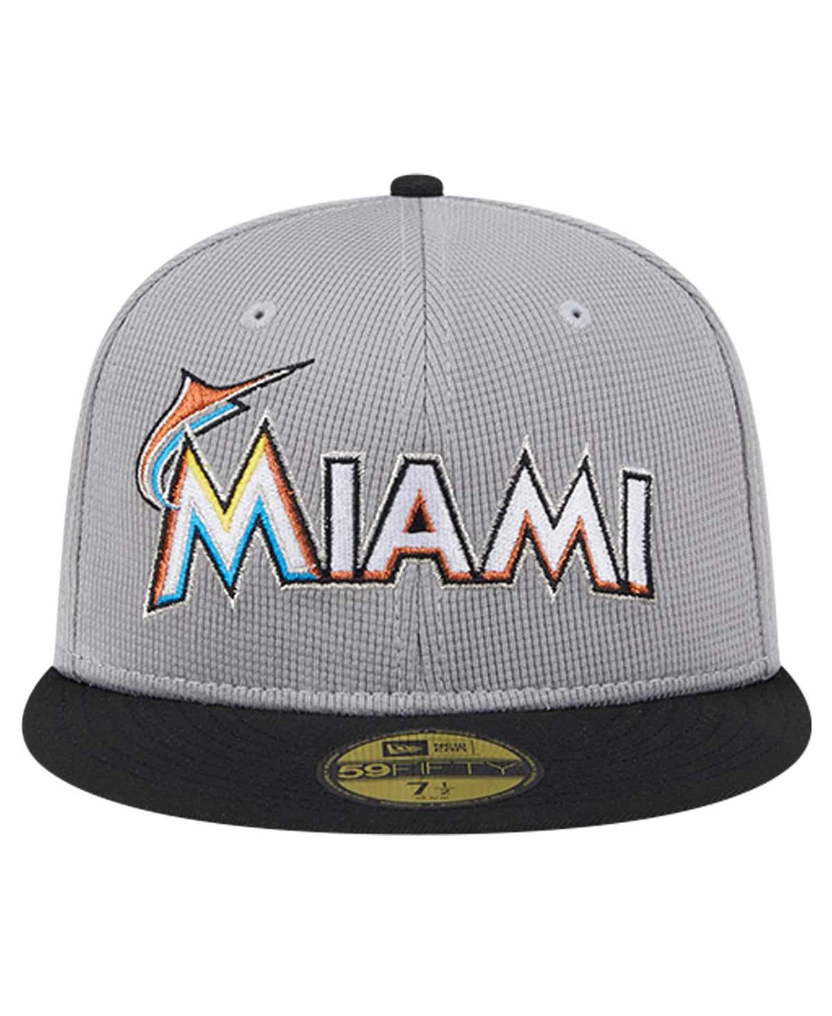 New Era Men'sMiami Marlins Pivot Mesh 59FIFTY Fitted Hat - Gray