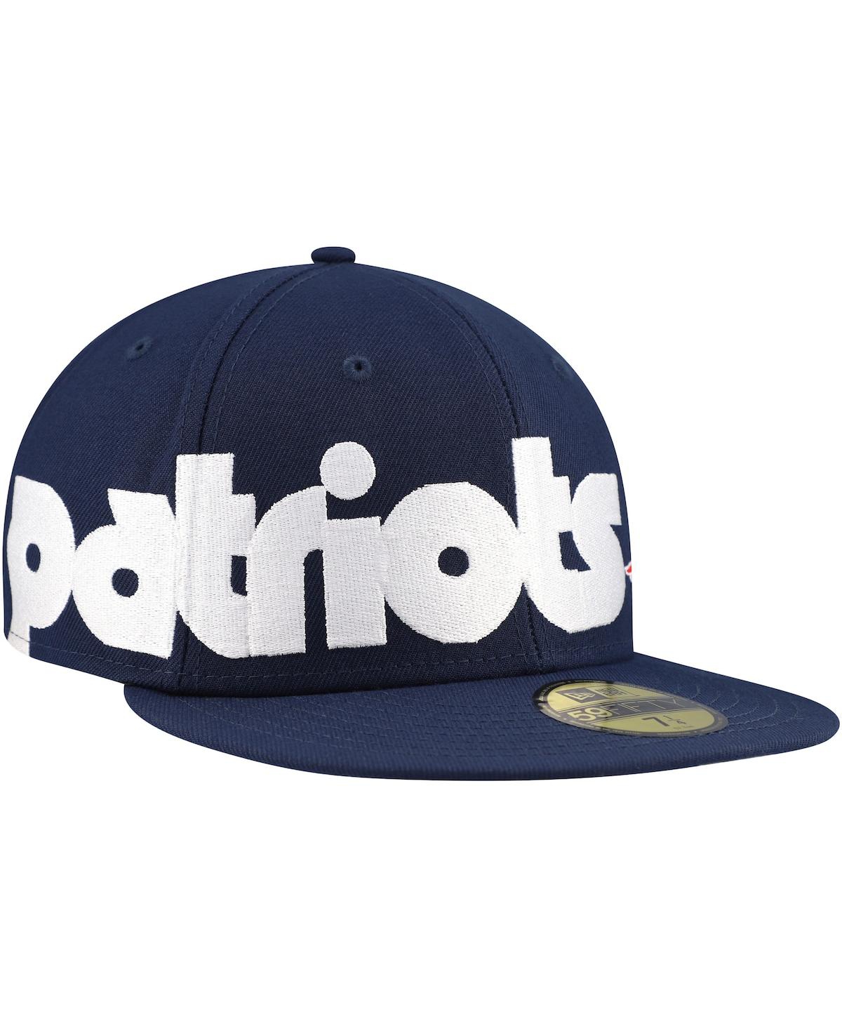 New Era Men'sNew England Patriots Checkered Undervisor 59FIFTY Fitted Hat - Navy, Gray