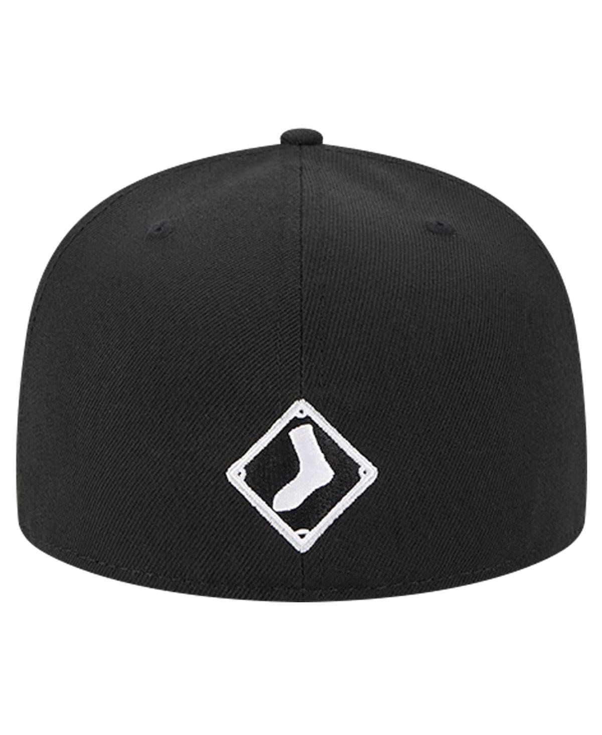 New Era Men'sChicago White Sox Shadow Logo 59FIFTY Fitted Hat - Black