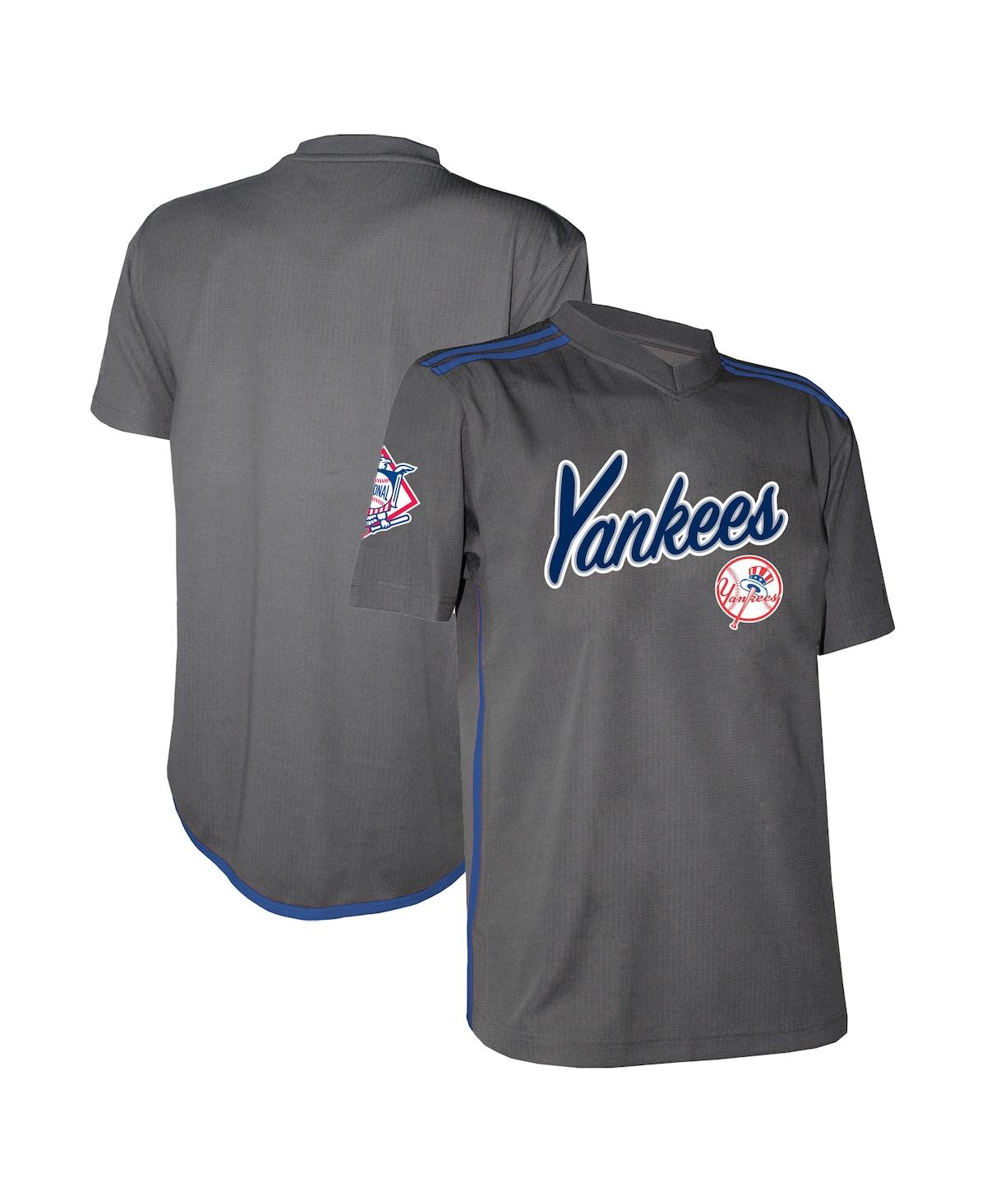 Stitches Men'sNew York Yankees Team V-Neck Jersey - Charcoal, Navy