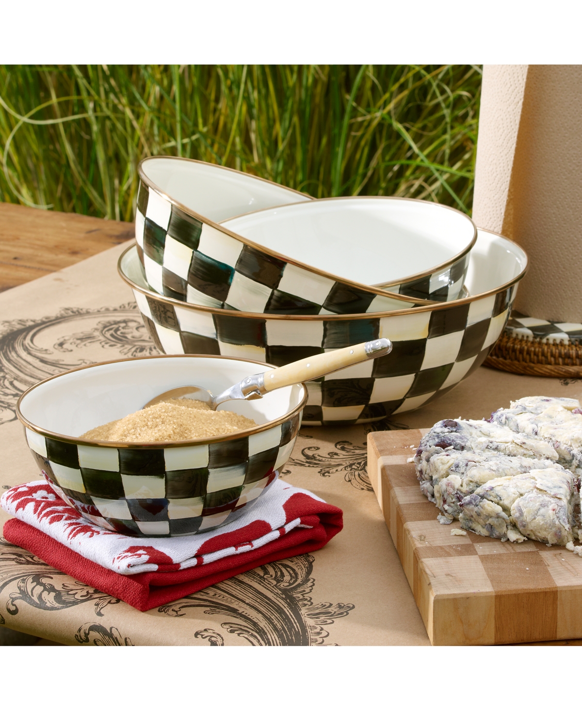 Mackenzie-childs Extra-large Courtly Check Everyday Bowl In No Color