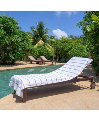 Cotton Terry Lounge Chair Covers, 2-Pack, 30" x 85" with Pocket Design