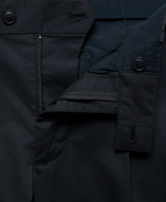 Men's Slim-Fit Cotton Pleated Pants