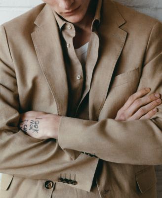 Men's Linen Slim-Fit Suit Blazer