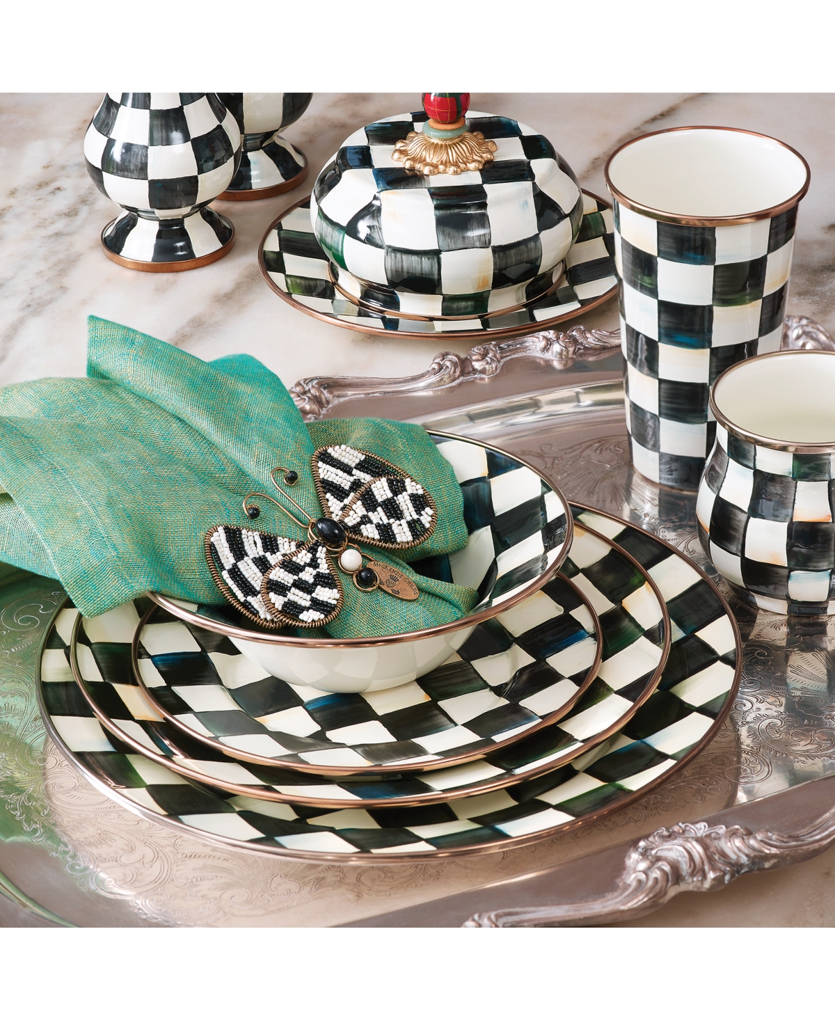 Mackenzie-childs Courtly Check Salad Plate In No Color