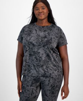 Plus Size Relaxed Water Bubbles Mesh T-Shirt, Created for Macy's 