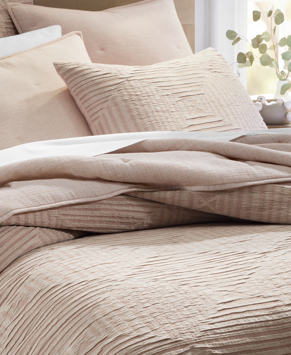 Last Act! Oake Concentric Square Matelasse 3-Pc. Duvet Cover Set, King, Exclusively at Macy's