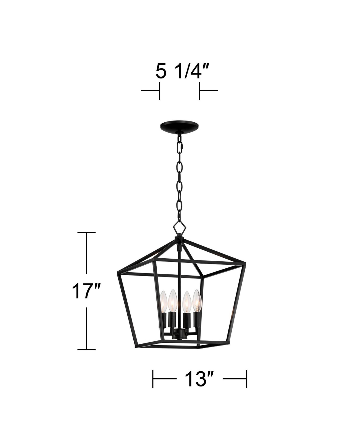 Franklin Iron Works QueluzPendant Chandelier Lighting Wide Modern Geometric Open Cage Shade 4-Light Fixture for Dining Room House Foyer Ent