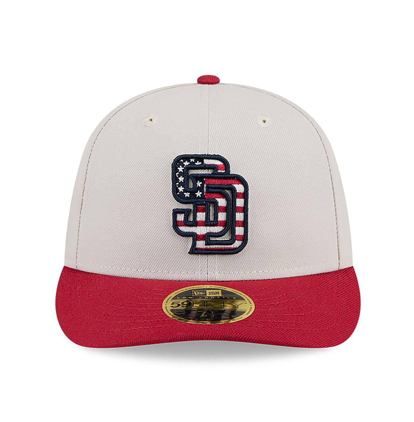 Мужская кепка New Era Red San Diego Padres 2024 Fourth of July Low Profile 59FIFTY Fitted Hat — фото 3