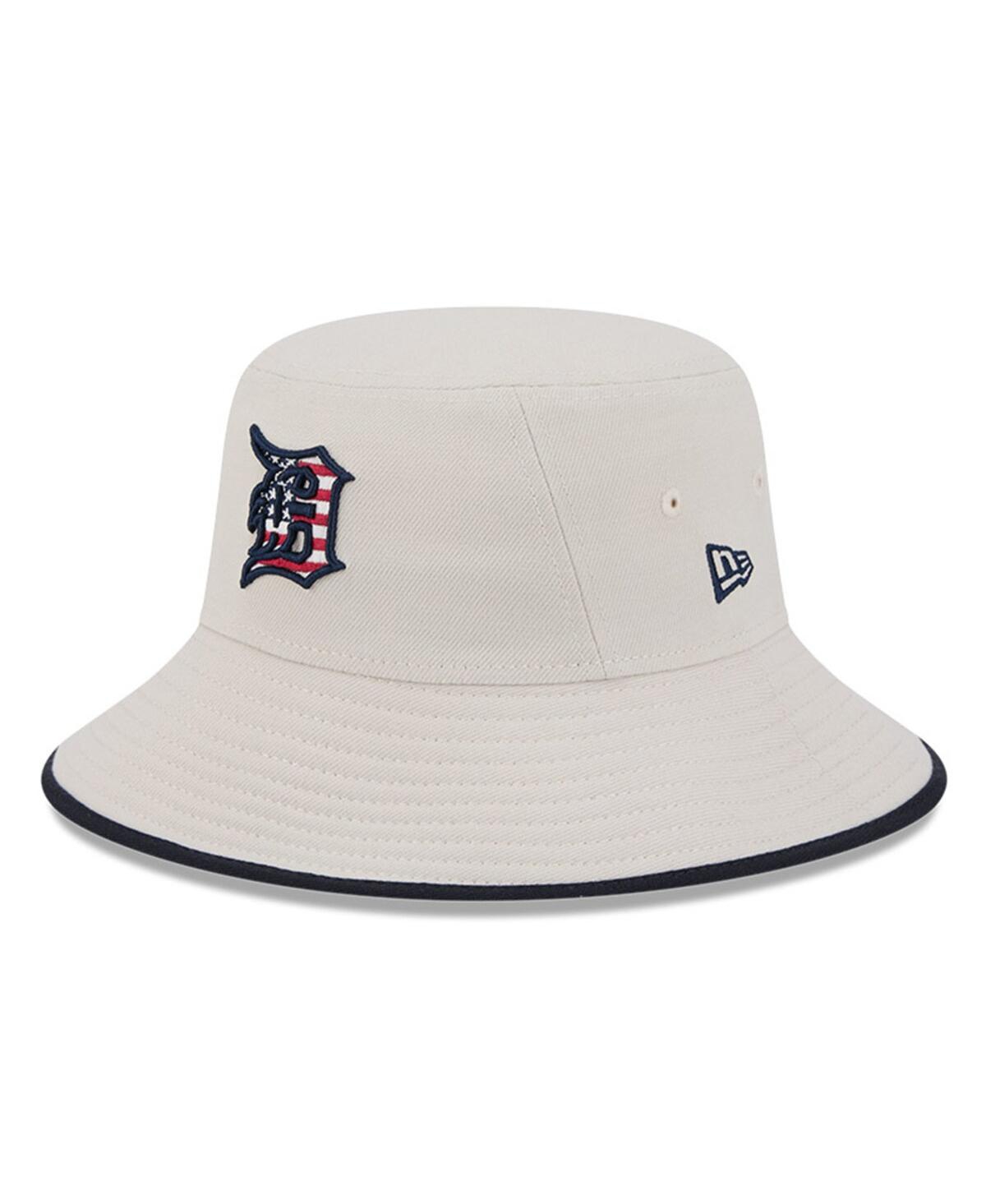 NEW ERA MEN'S KHAKI DETROIT TIGERS 2024 FOURTH OF JULY BUCKET HAT 