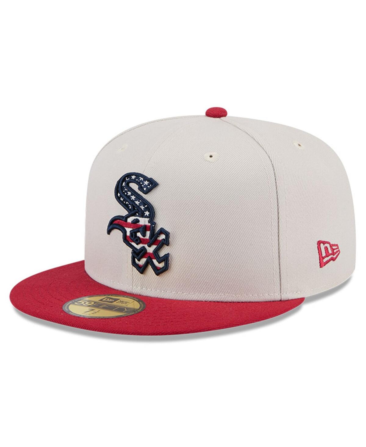 Shop New Era Men's Red Chicago White Sox 2024 Fourth Of July 59fifty Fitted Hat In Khaki