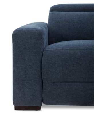 Nevio 2-Pc. Fabric Power Headrest Sectional with 2 Power Motion Chairs