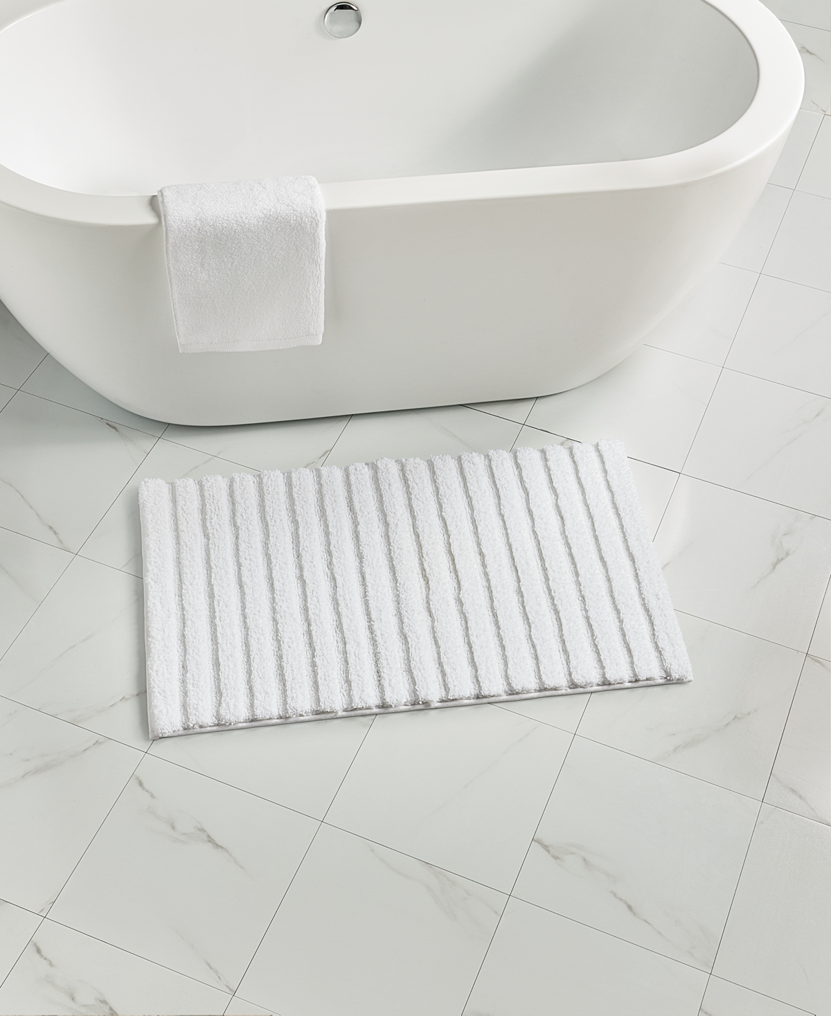 Charter Club Signature Bath Rug, 21" X 34", Exclusively At Macy's In White