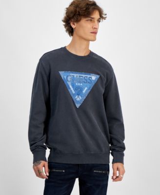 GUESS - Men's Regular-Fit Triangle Logo Patch Sweatshirt