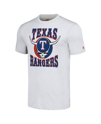 Men's Ash Texas Rangers Grateful Dead Tri-Blend T-Shirt