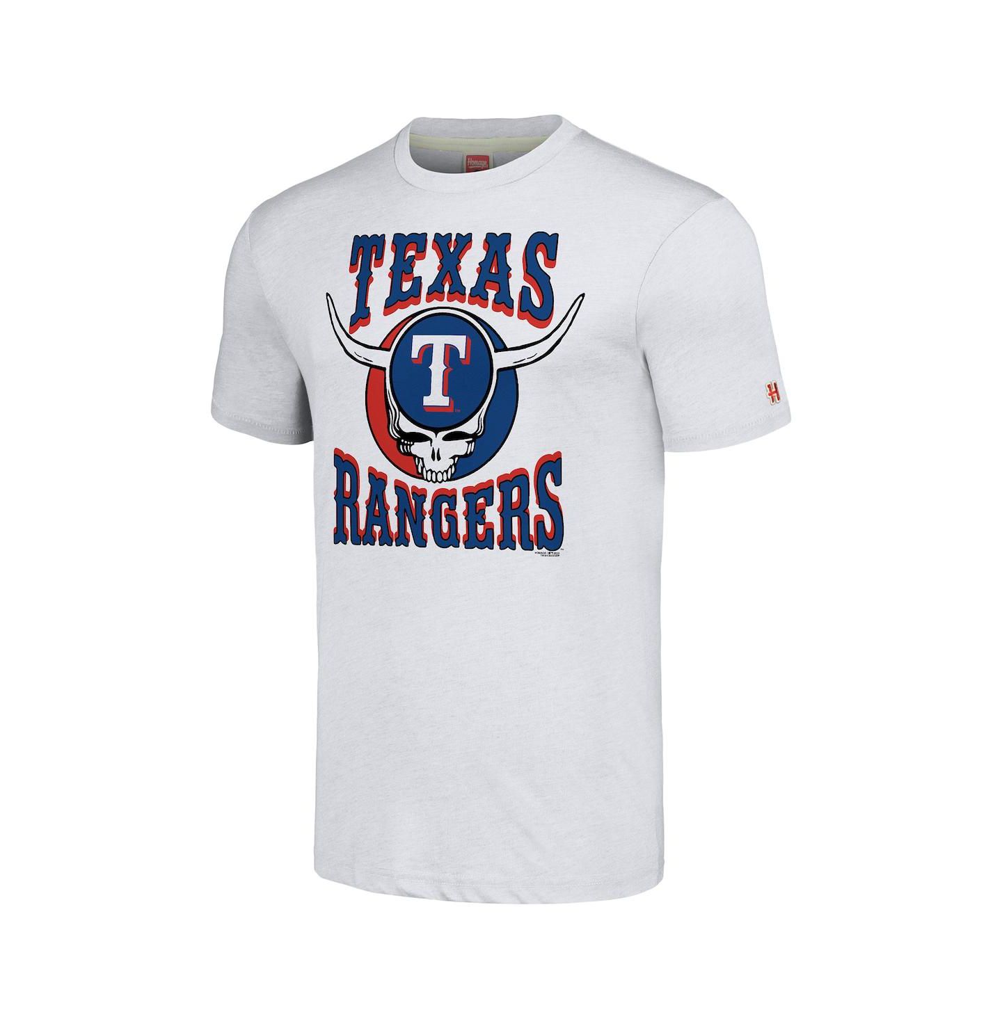 Мужская футболка Homage Ash Texas Rangers Grateful Dead Tri-Blend — фото 3
