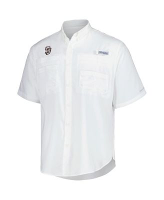 Men's White San Diego Padres Tamiami Omni-Shade Button-Down Shirt