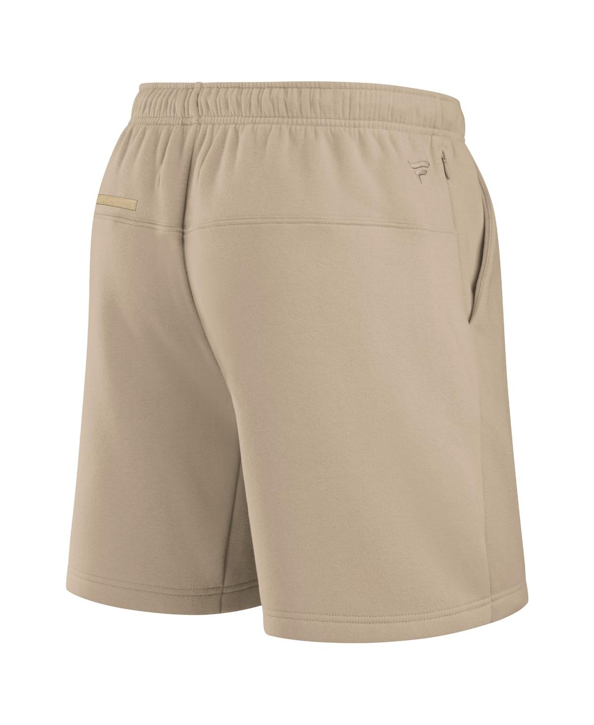 Fanatics Men's And Women's Khaki Minnesota Vikings Elements Super Soft Fleece Shorts In Khaki