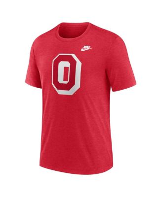 Men's Heather Scarlet Ohio State Buckeyes Blitz Evergreen Legacy Primary Tri-Blend T-Shirt