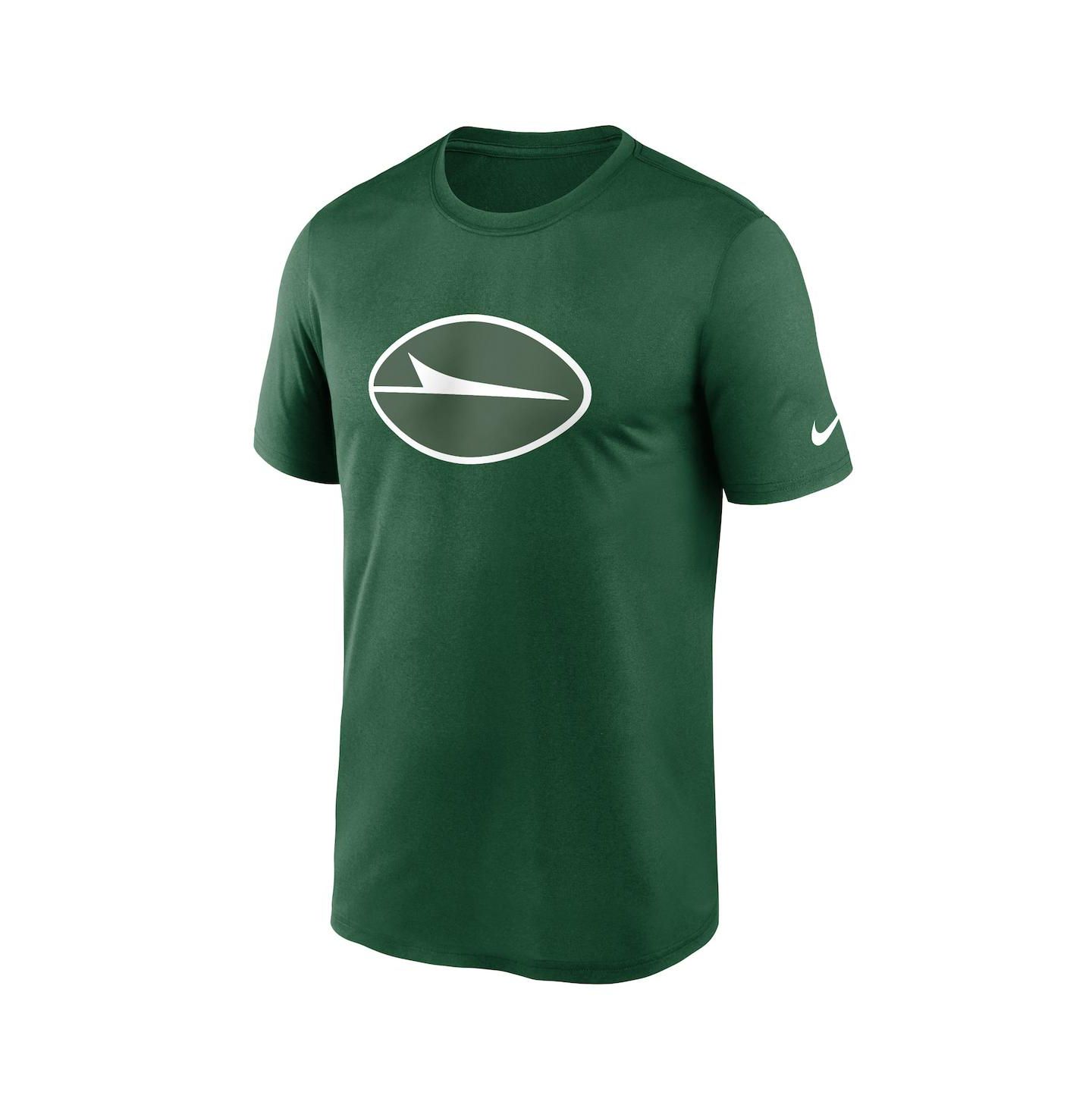 Мужская футболка Nike Green New York Jets Legend Logo Performance — фото 3