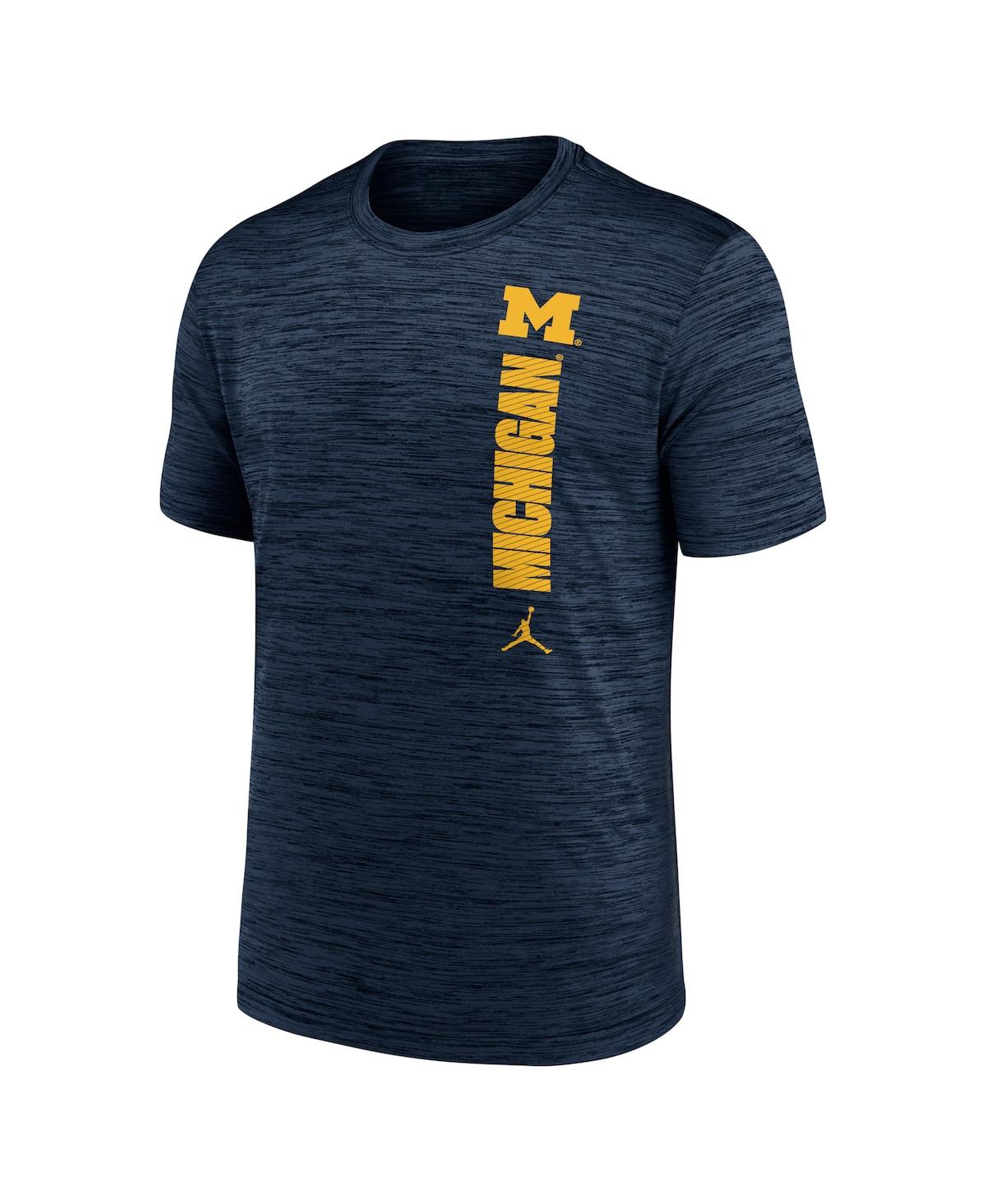 Fanatics Jordan Men's Navy Michigan Wolverines 2024 Sideline Velocity Performance T-shirt In Navy