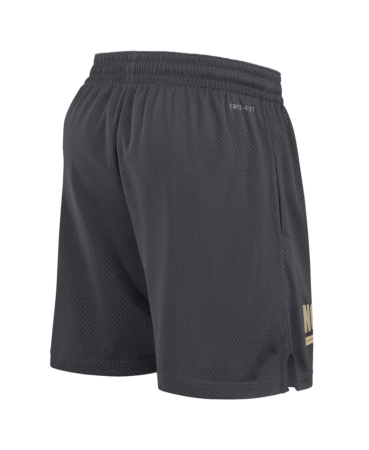 Nike Men's Anthracite Florida State Seminoles 2024 Sideline Mesh Shorts In Anthracite,gold