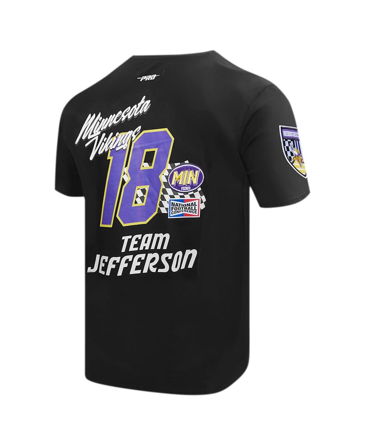 Pro Standard Men's Justin Jefferson Black Minnesota Vikings Fast Lane Name Number Player T-shirt In Black