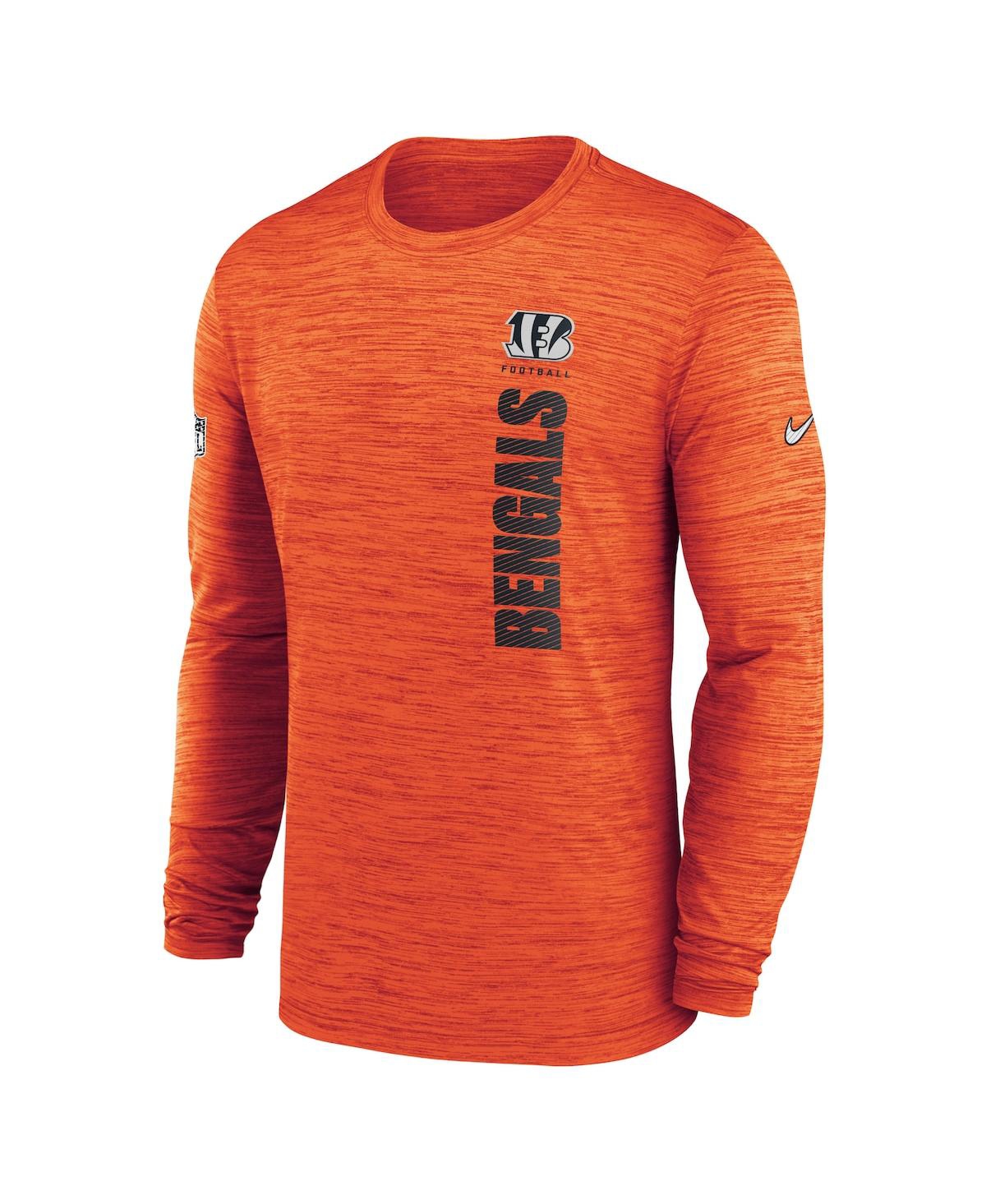Nike Men'sCincinnati Bengals 2024 Sideline Velocity Performance Long Sleeve T-Shirt - Orange