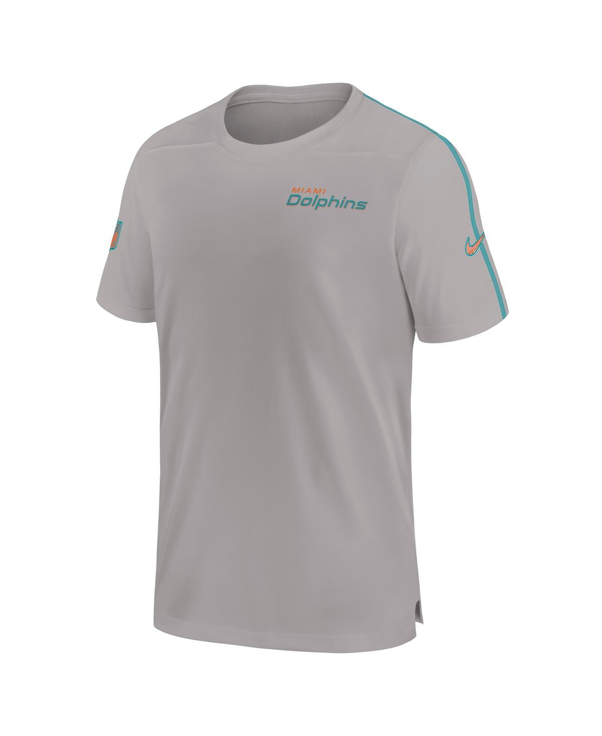 Nike Men's Gray Miami Dolphins Sideline Coach Uv Performance Long Sleeve T-shirt In Gray