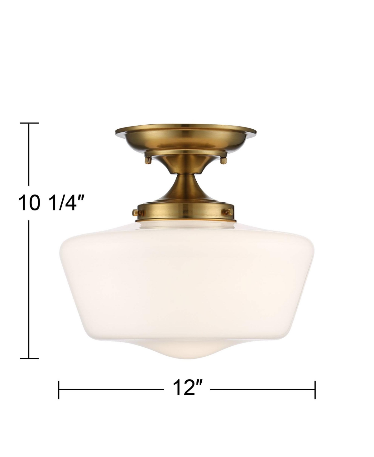 Regency Hill Schoolhouse Rustic Farmhouse Ceiling Light Semi Flush-Mount Fixture Wide SoftOpal White Glass for Bedroom Kitchen Living Room H