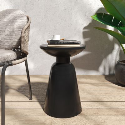 Chic Circular Side Table with Pedestal Base