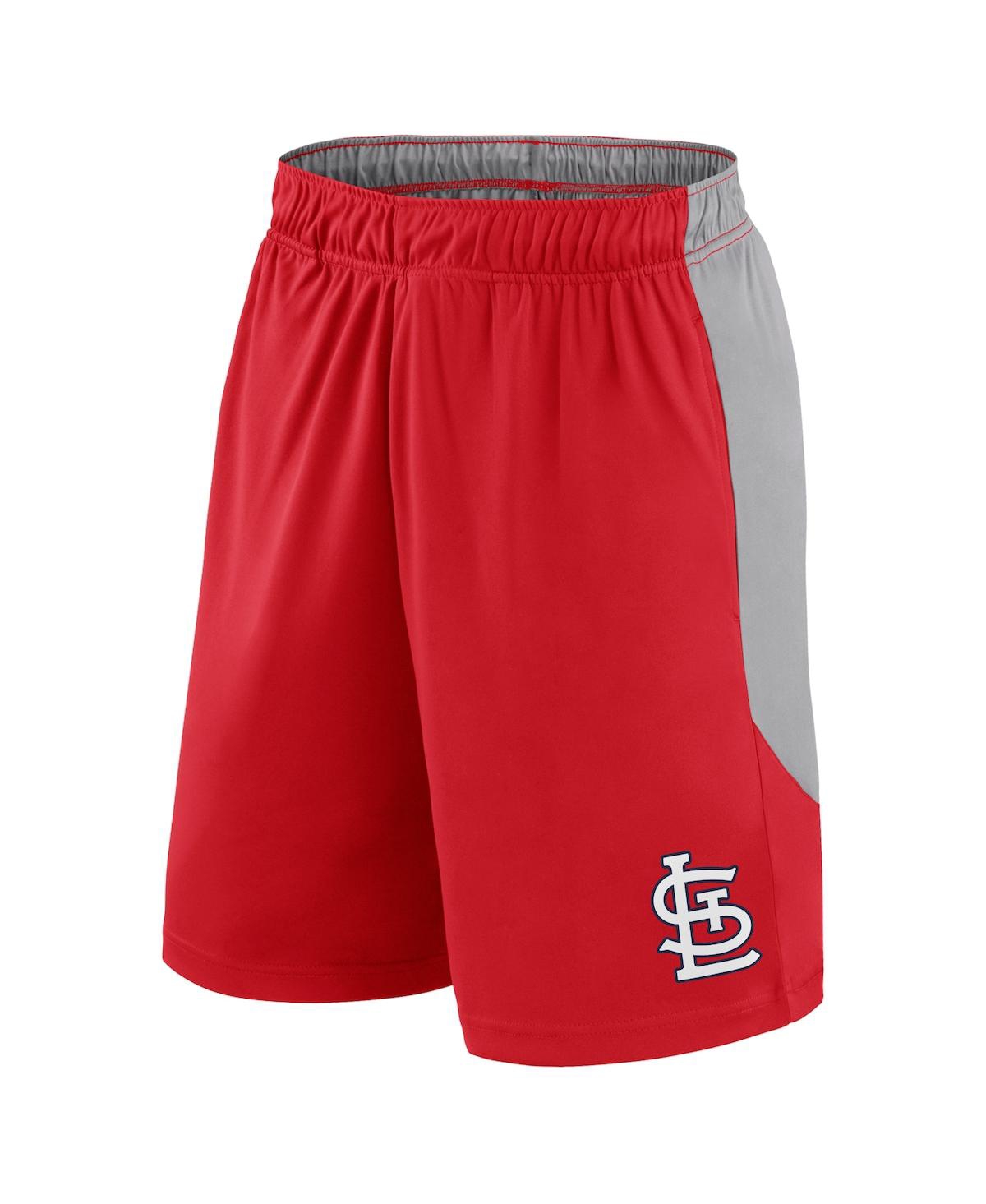 Fanatics Men'sGray St. Louis Cardinals Go Hard Shorts - Red, Gray