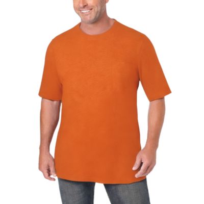 Big & Tall Shrink-Less Lightweight Longer-Length Crewneck Pocket T-Shirt
