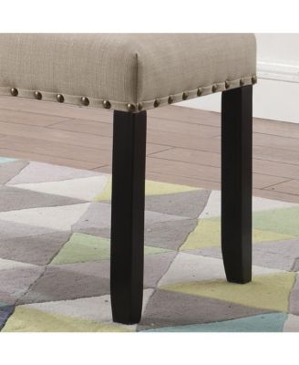 Fabric Dining Bench with Nailhead Trim