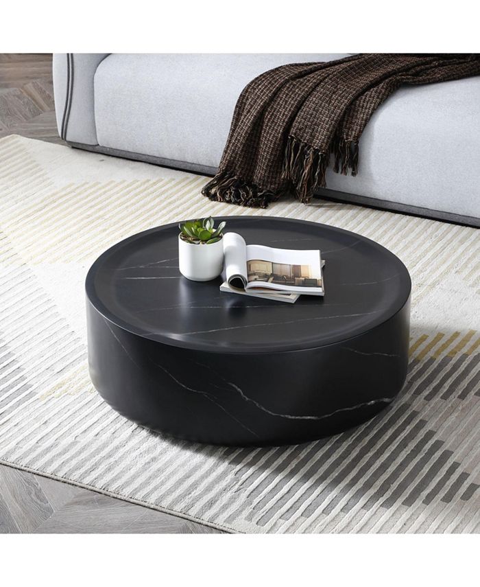 Simplie Fun Modern Circle Coffee Table with Sturdy Construction for ...