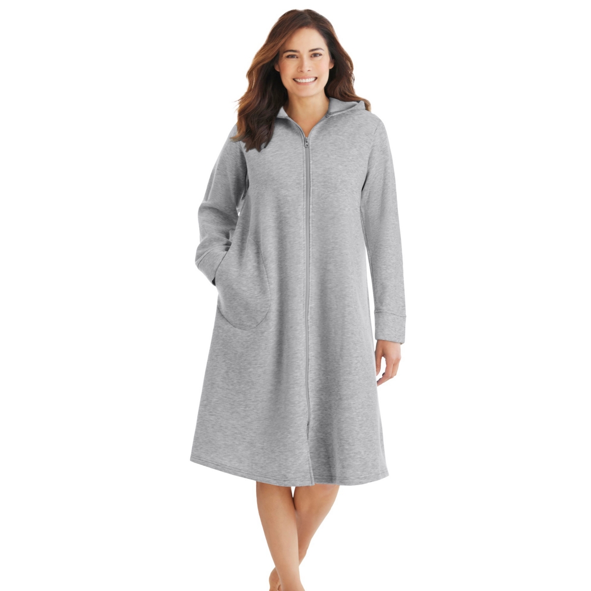 Women's Plus Size Short Hooded Sweatshirt Robe - French blue star moon