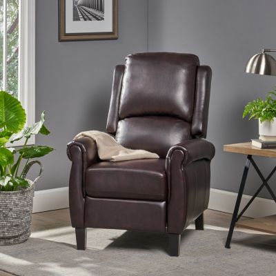 Memphis PU Leather Club Chair, Espresso Finish