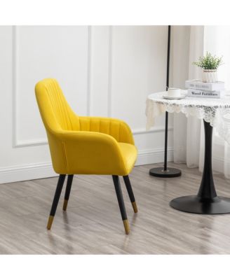 Streamdale Contemporary Velvet Upholstered Accent Chair, Yellow
