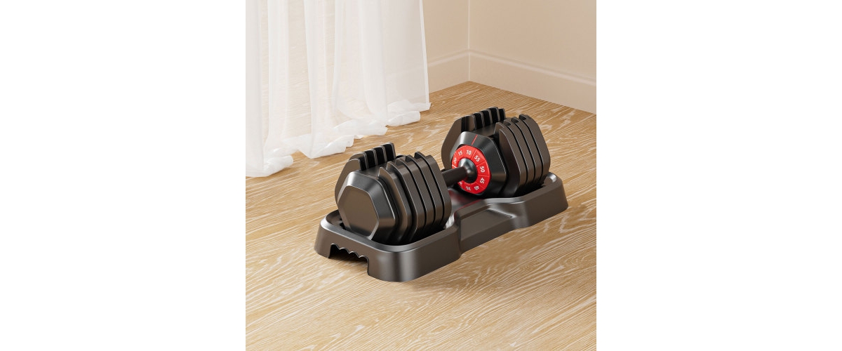 Streamdale Furniture 10-in-1 Adjustable Dumbbells Space-Saving Solution, Weight Change in a Snap