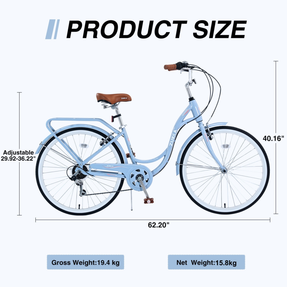 Streamdale Furniture 7 Speed, Steel Frame, Multiple Colors 24 Inch Ladies Bicycle