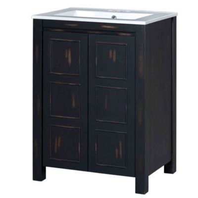 Streamdale Vintage Bathroom Vanity Cabinet with Ceramic Sink (24")
