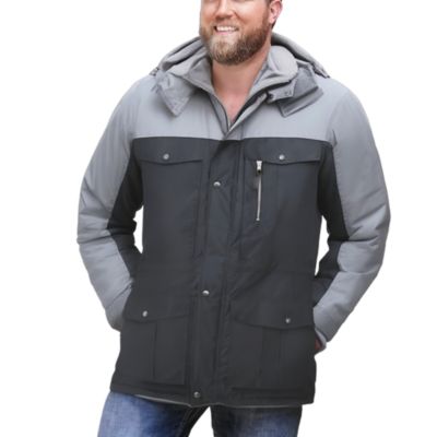 Big & Tall by KingSize Fleece-Lined Parka With Detachable Hood And 6 Pockets