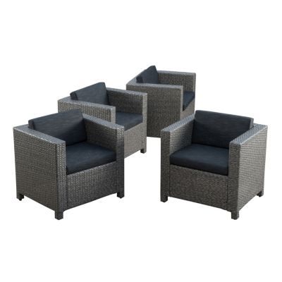Streamdale Cozy Wicker Club Chairs with Durable Cushions
