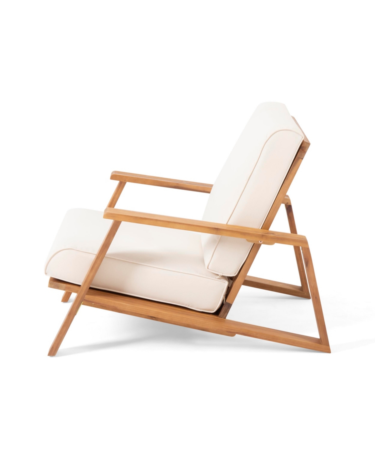 Modern Adirondack Chair Acacia Wood with Weather-Resistant Cushions