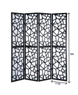 Giyano 4 Panel Screen Room Divider, Sliver