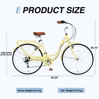 Streamdale 7 Speed, Steel Frame, Multiple Colors 24 Inch Ladies Bicycle