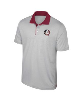 Men's Gray Florida State Seminoles Big Tall Tuck Striped Polo Shirt